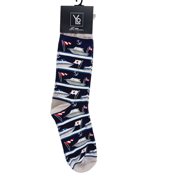 Yo SOX Accessories - Yo Sox Socks Crew Men Women Yacht Boat Ship Anchor Sailing Nautical Flag Cruise
